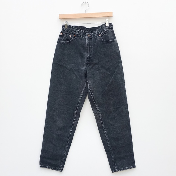 Levi's Denim - Vintage Levi's 551 Hi Rise Mom Jeans, Washed Black